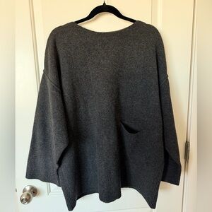 Zara Charcoal Gray Oversized Knit Sweater